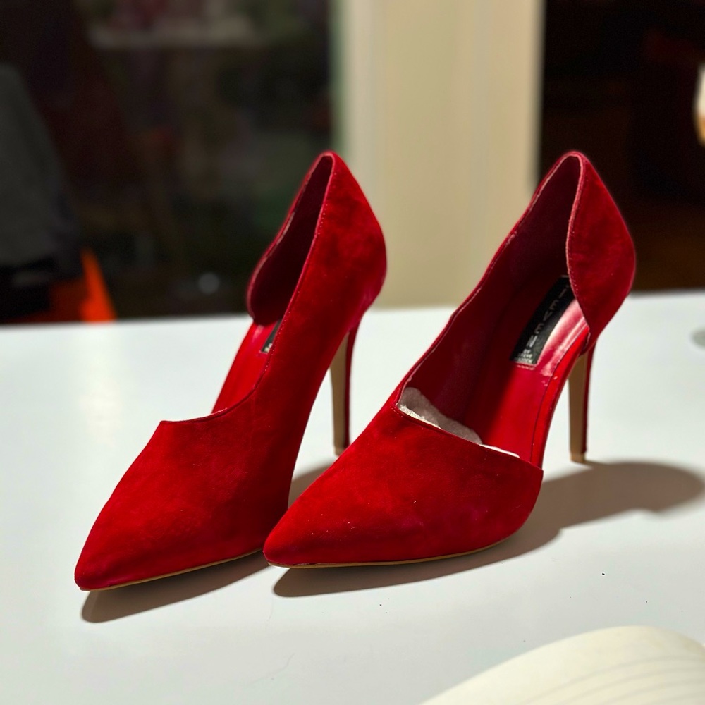 Red Suede Steve Madden heels
